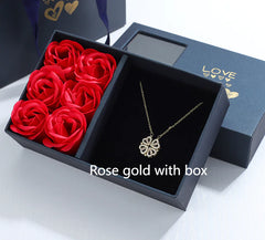 Four-Leaf Clover & Heart Necklace Gift Set