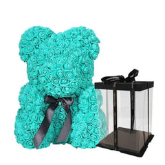 Artificial Rose Teddy Bear Box