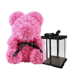 Artificial Rose Teddy Bear Box