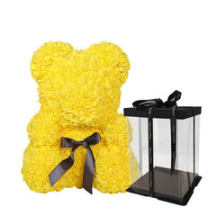 Artificial Rose Teddy Bear Box