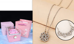 Four-Leaf Clover & Heart Necklace Gift Set