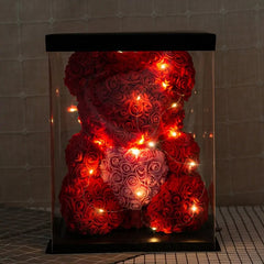 Artificial Rose Teddy Bear Box