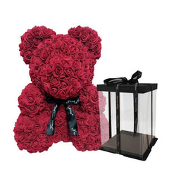 Artificial Rose Teddy Bear Box