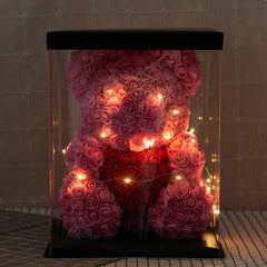 Artificial Rose Teddy Bear Box