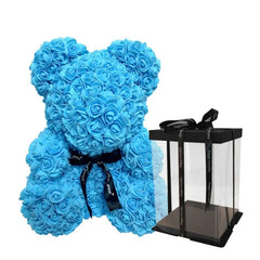 Artificial Rose Teddy Bear Box