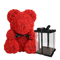 Artificial Rose Teddy Bear Box