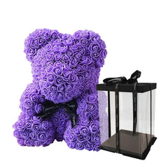 Artificial Rose Teddy Bear Box